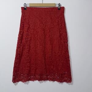 Olivia Blu Red Lace Skirt Women’s Size Medium